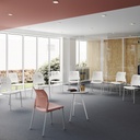 Silla Spacio de Actiu en blanco y rosa coral 