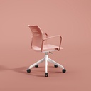 Silla Spacio de Actiu con base en blanco y brazos y carcasa en rosa coral