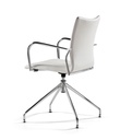 Silla Ikara giratoria autoretorno con tapizado blanco integral