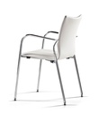 Silla Ikara para visitas con tapizado blanco integral