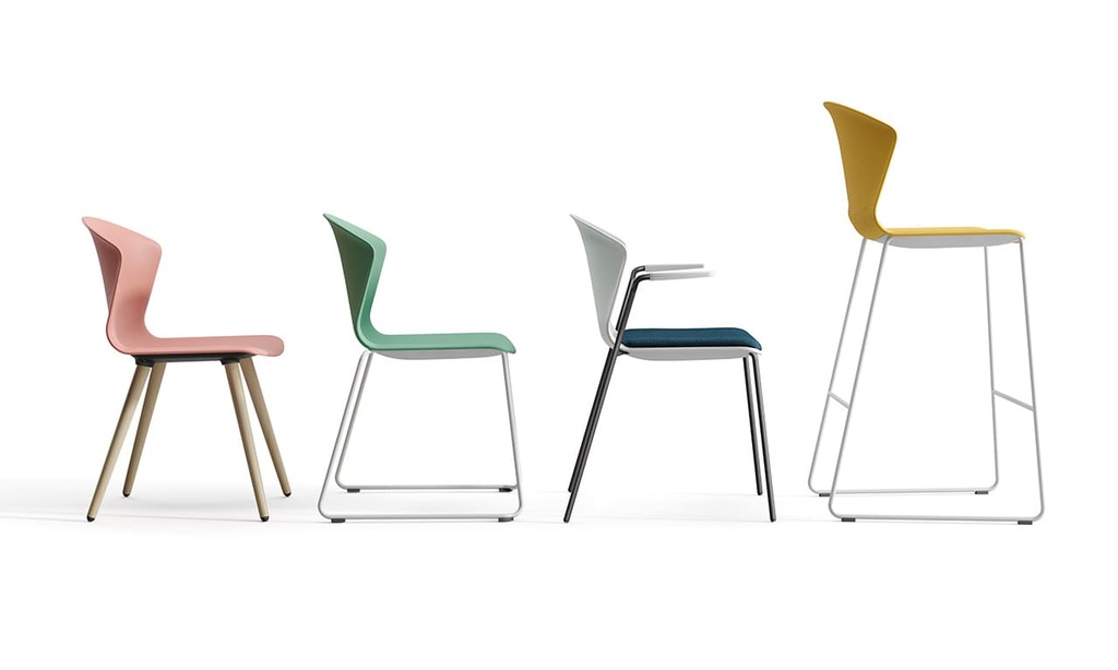 Familia de sillas y taburetes Whass de Actiu