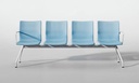 Bancada Uma de 4 asientos tapizado en azul claro