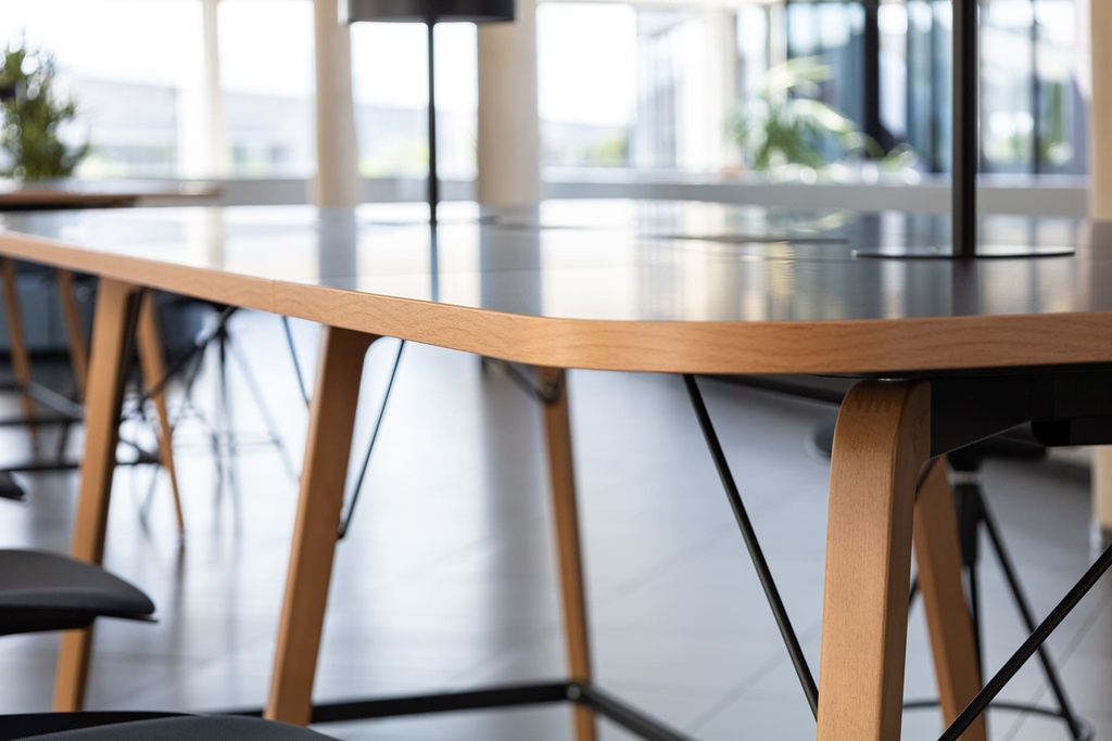 Mesa recta Twist 80 cm con patas de madera