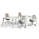 Mesa recta Twist 80 cm con patas de madera