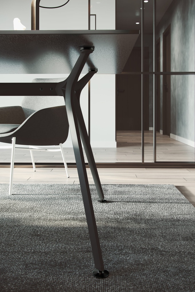 Mesa de reunión o dirección Arkitek de Actiu con diseño de patas de aluminio en negro