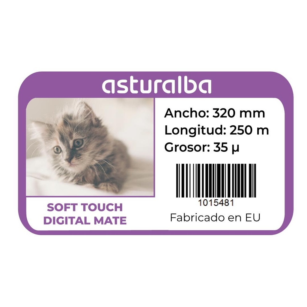 Etiqueta del rollo de film para laminar Premium Digital Soft Touch 35 µ 320 mm x 250 m