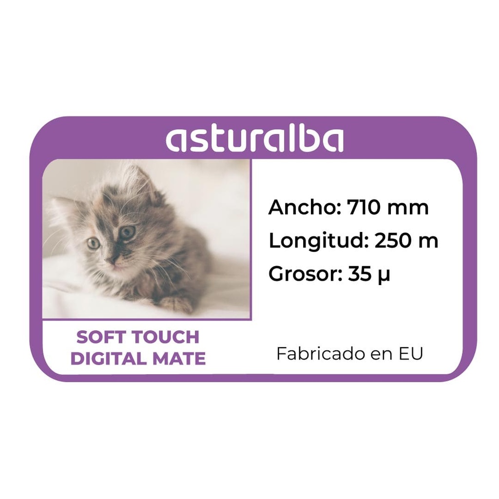 Etiqueta del rollo de film para laminar Premium Digital Soft Touch 35 µ 710 mm x 250 m