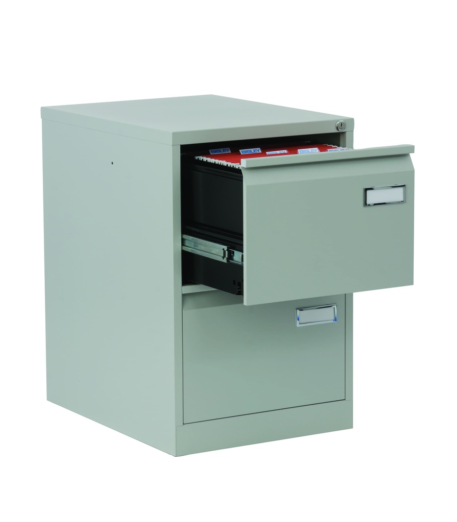 Archivador metálico para clasificar carpetas colgantes Bisley PSF en color gris con dos cajones extraíbles