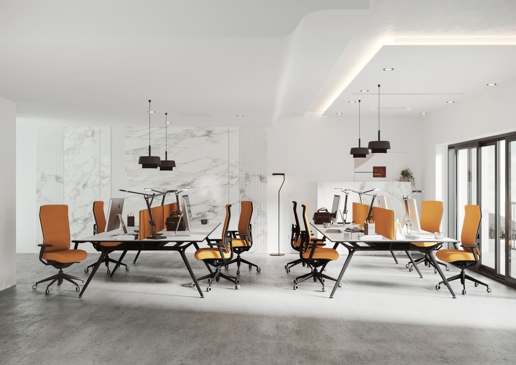 Mesa doble de reunión Arkitek 160 cm en zona de coworking