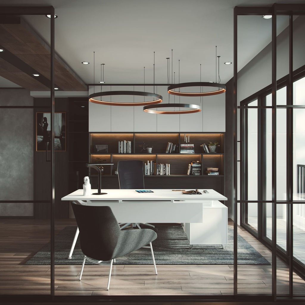 Mesas Arkitek de dirección y reunión con superficie blanca y estructura blanca