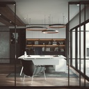 Mesas Arkitek de dirección y reunión con superficie blanca y estructura blanca