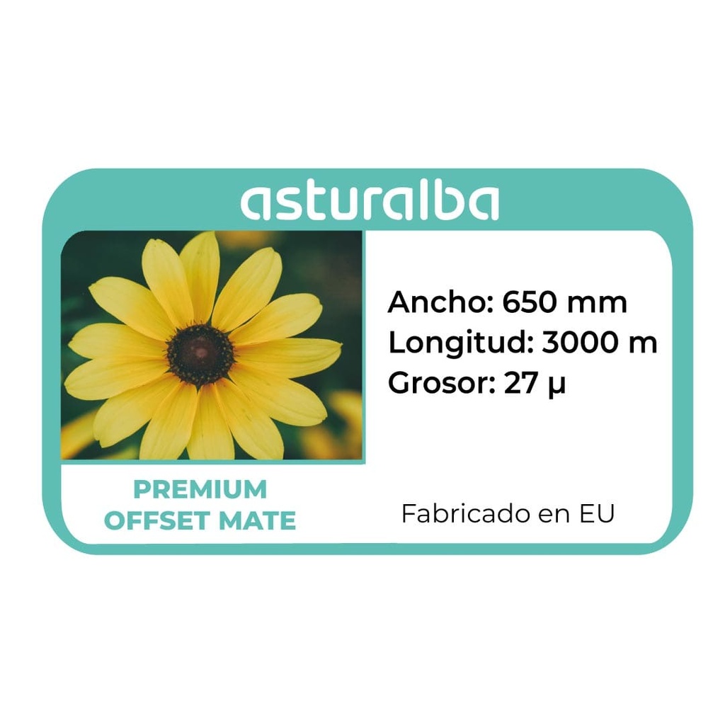 Etiqueta del rollo de film para laminar Premium Offset Mate 27 µ 650 mm x 3000 m