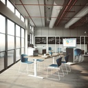 Mesa Mobility de Actiu elevable en altura son sillas confidente