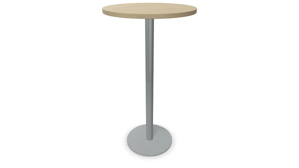 Mesa alta redonda Tabula Tar 10 Actiu 60 cm aluminizado roble.webp