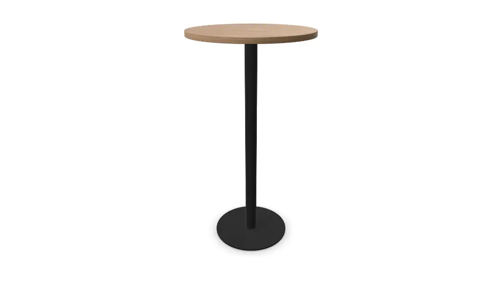 Mesa alta redonda Tabula Tar 10 Actiu 60 cm negro castaño.webp