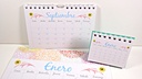 Calendario encuadernado con el wire-O Renz nº12 en bobina de color blanco