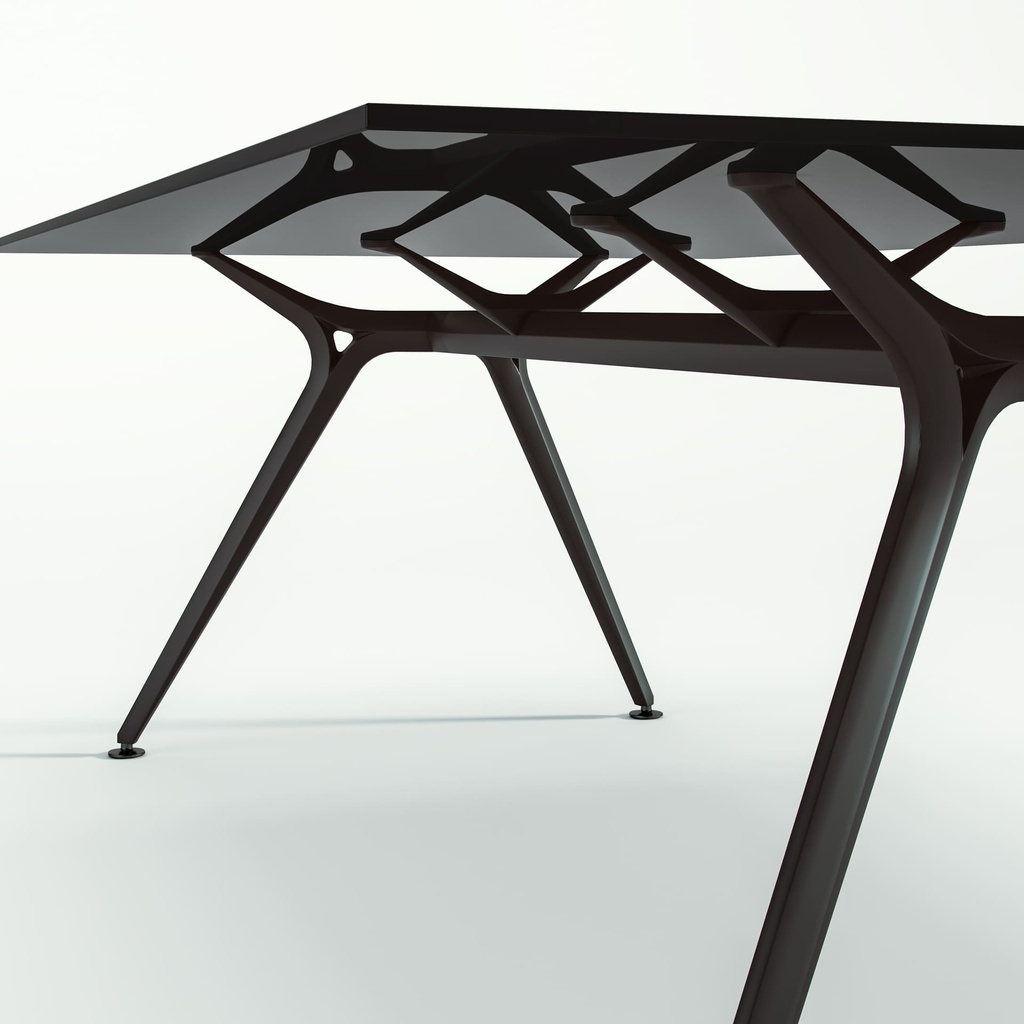 Mesa para despacho de dirección Arkitek de Actiu con diseño de patas de aluminio en negro