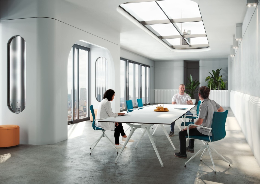 Despacho directivo moderno con mesa Arkitek de dirección en blanco