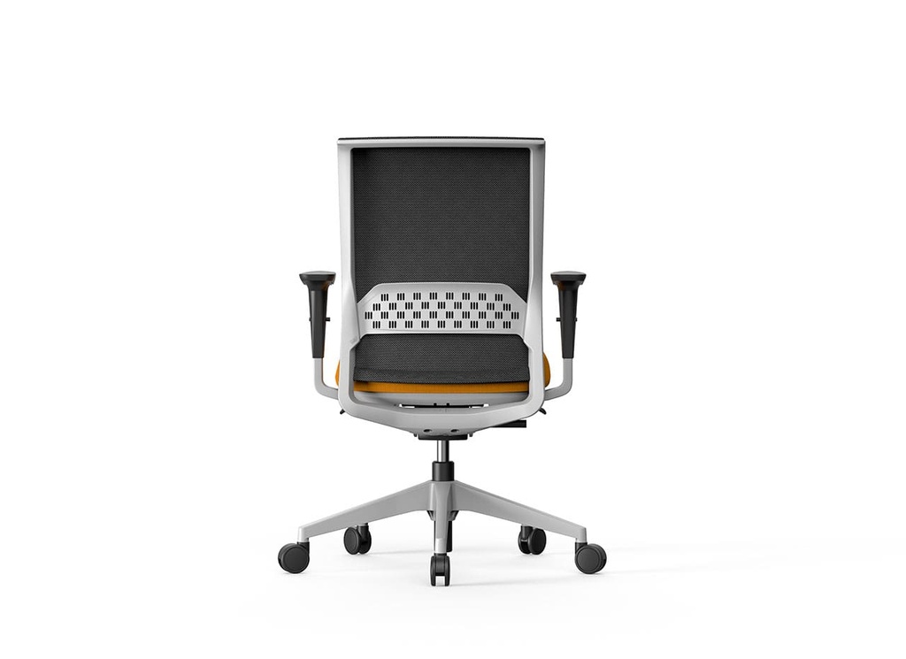 Silla Stay con malla negra y asiento amarillo