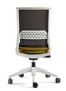 Silla Stay sin brazos con malla negra y asiento verde