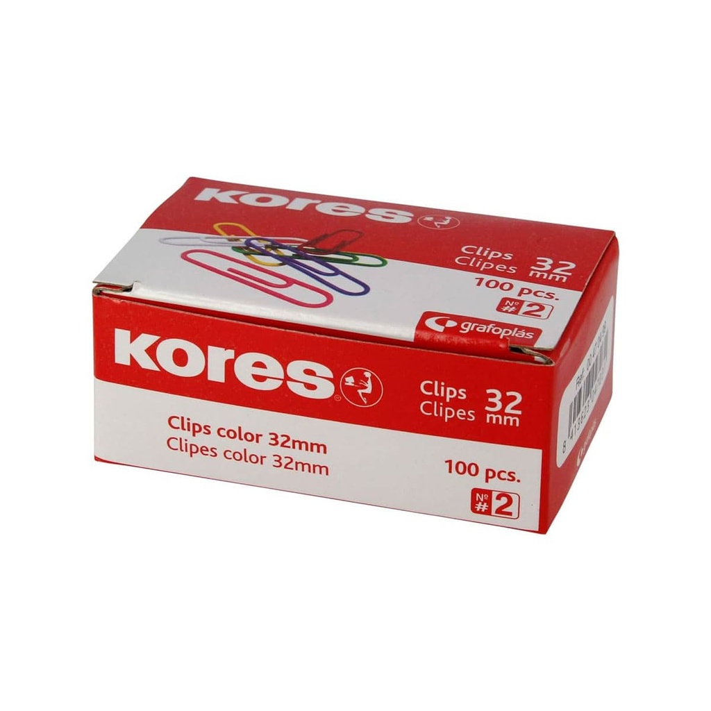 Caja con 100 clips de colores