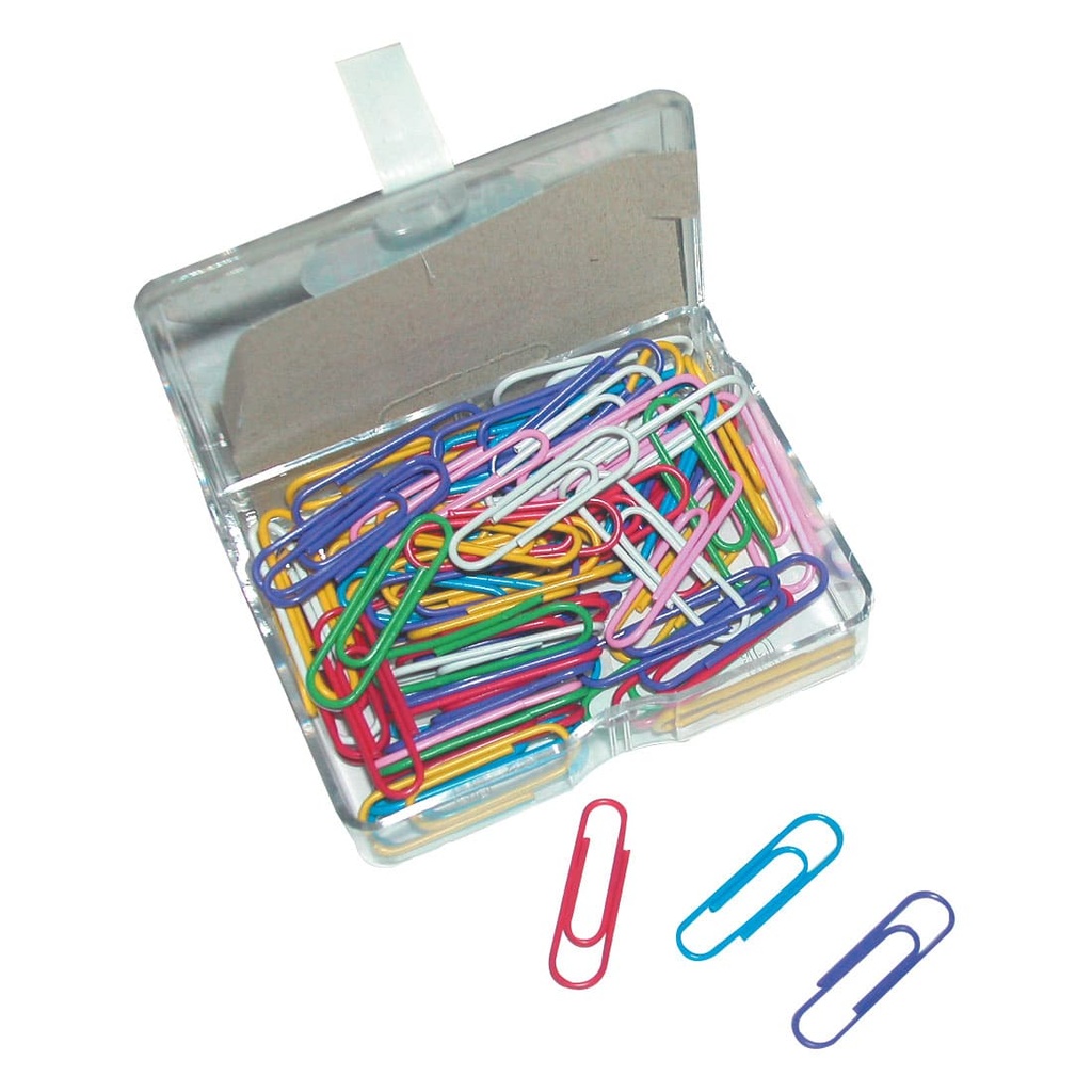 Caja con 100 clips de colores