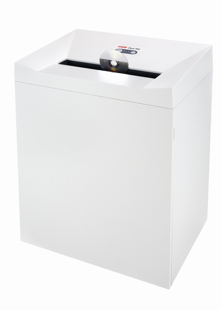 Destructora con puerta para papelera HSM Pure 720 con cabezal de corte en partículas de 4,5 x 30 mm.