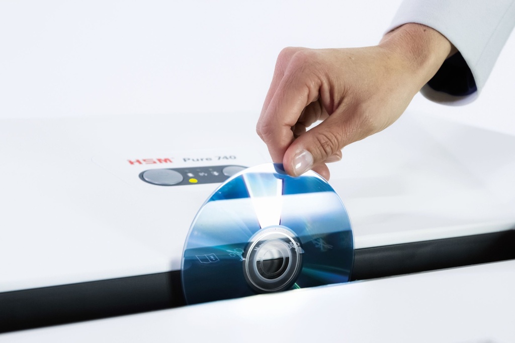 Destructora de tarjetas HSM Pure 720 con cabezal de corte en tiras de 5,8 mm.