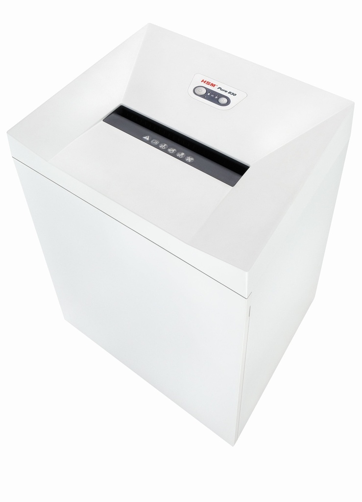 Destructora de documentos HSM Pure 830 con cabezal de corte en tiras de 3,9 mm.