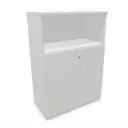 Armario modular con puertas bajas y estantería vista 80 cm monocolor a medida