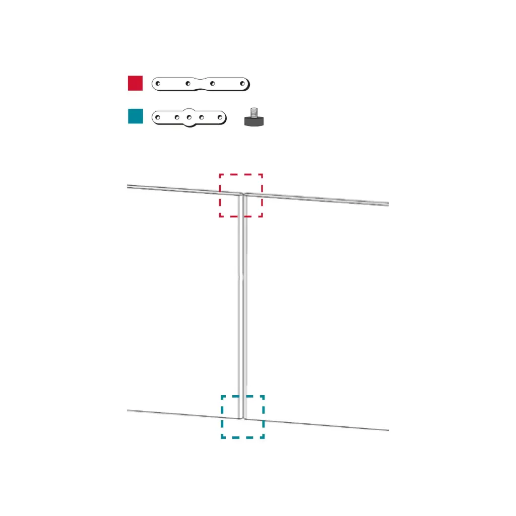 Kit de unión recta Link Actiu para 2 paneles LK61