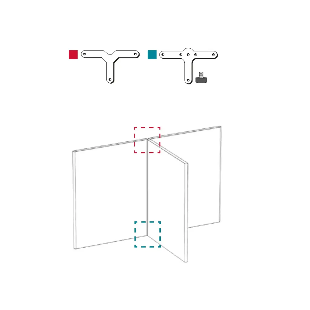 Kit de unión en T Link Actiu para 3 paneles LK31