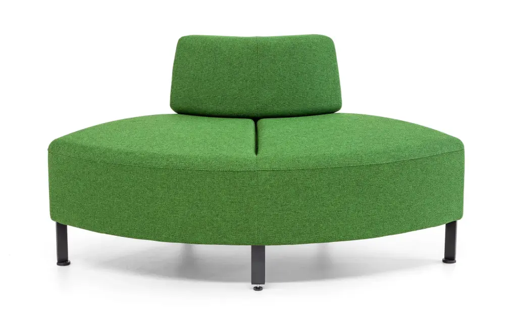 Módulo curvo regular Bend Actiu 20 tapizado M con respaldo fondo 64 cm