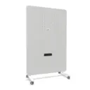 Panel Caddy 500 Tech Actiu con soporte para pantalla con panel frontal melamina y panel trasero tapizado