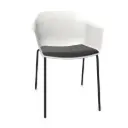 Silla Noom 60 con 4 patas de acero y asiento acolchado