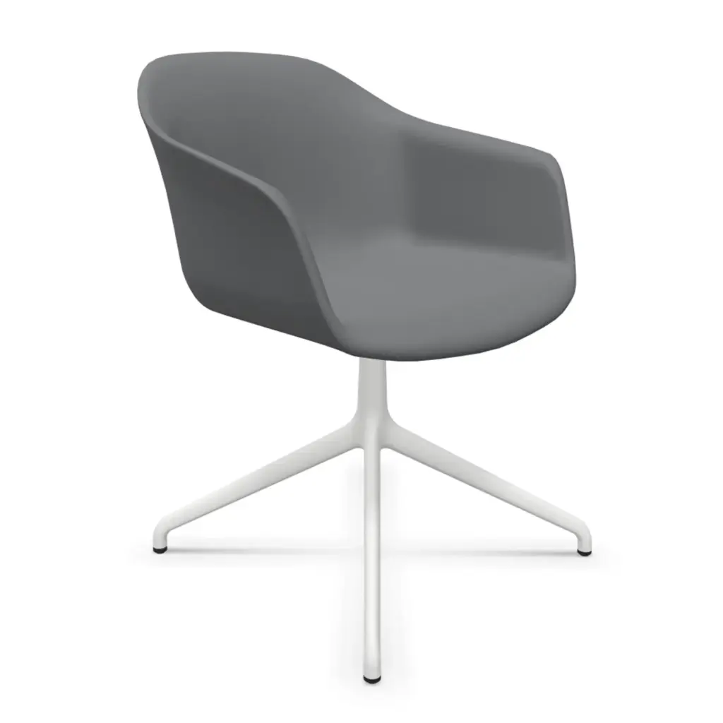Silla Noom 60 con base giratoria fija tapizada integral