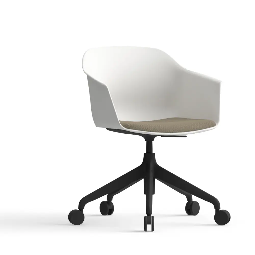 Silla Noom 60 con base de 5 ruedas y asiento acolchado