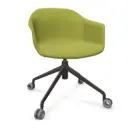Silla Noom 60 con base de 4 ruedas tapizada integral