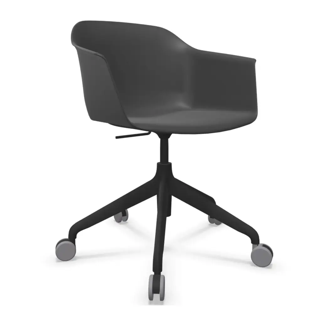 Silla Noom 60 con base de 5 ruedas y carcasa de plástico