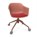 Silla Noom 60 con base de 4 ruedas y asiento tapizado