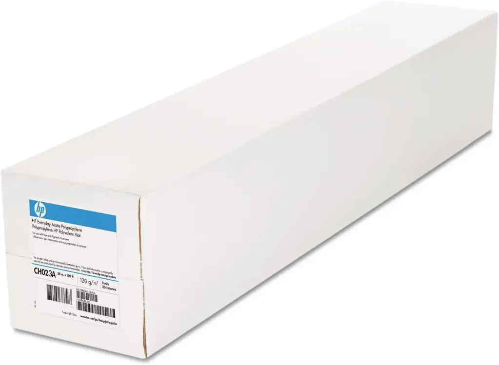 Bobina de polipropileno mate para plotter 914 mm x 30 m de 120 g/m² HP (Caja 2 unidades)