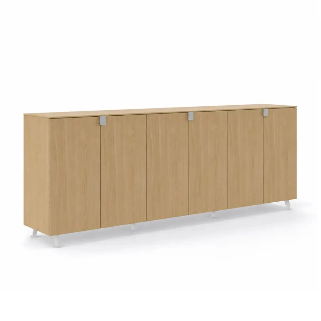 Armario bajo de diseño Arkitek Actiu con puertas batientes de melamina alto 88 x 232  x 42 cm