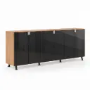 Armario bajo de diseño Arkitek Actiu con puertas batientes de cristal 88 x 232 x 42 cm