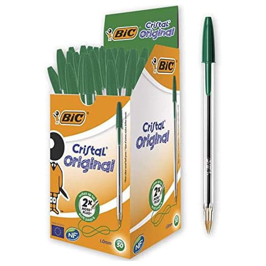 Bolígrafos Bic Cristal verde (Caja 50 unidades)