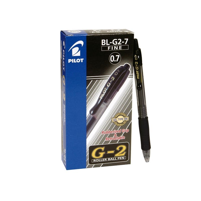 Bolígrafos retráctiles Pilot G-2 0,7 negro (Caja de 12)