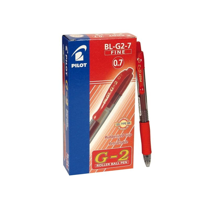 Bolígrafos retráctiles Pilot G-2 0,7 rojo (Caja de 12)