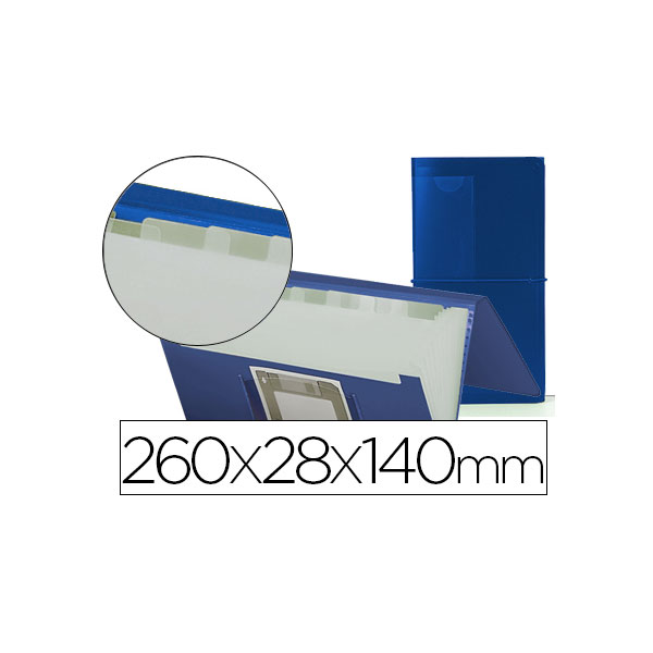 Carpeta clasificadora para recibos, cheques y CDs de 13 departamentos azul