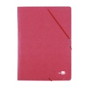 Carpeta de gomas de cartón con tres solapas Folio roja