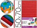 Cartón ondulado Liderpapel rojo 50 x 70 cm 320 g/m² para manualidades y diseño escolar (Pack 7 unidades)
