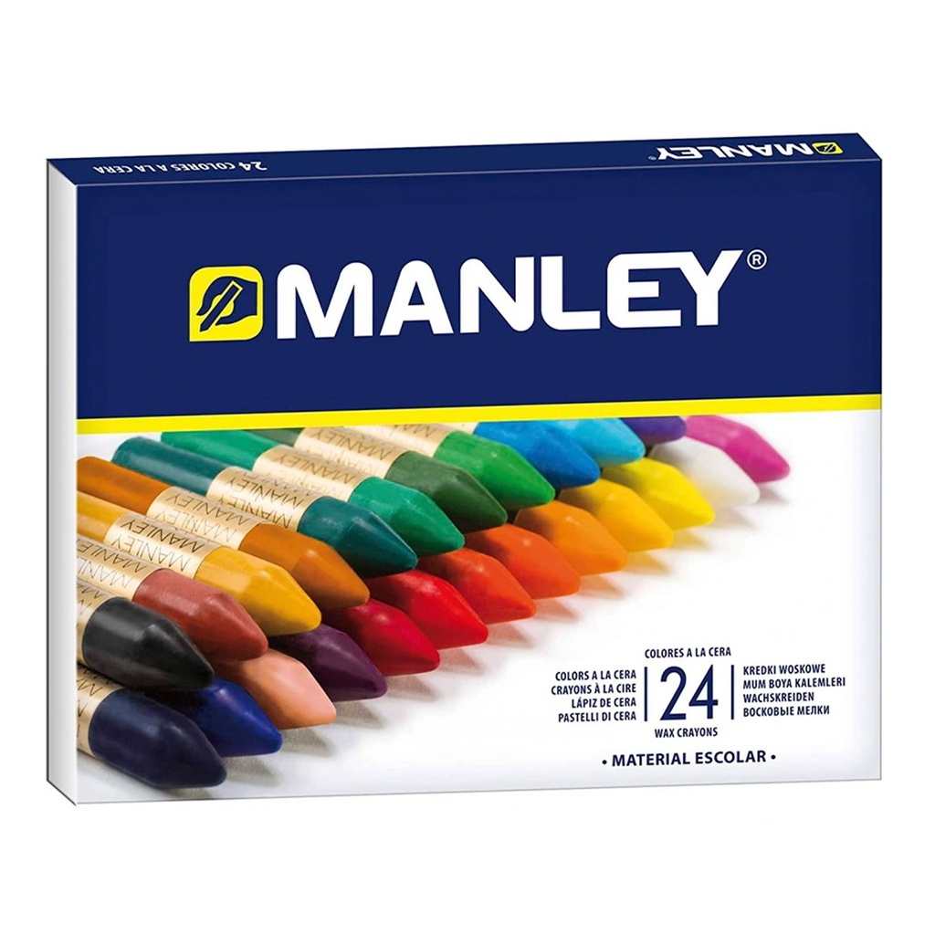 Ceras blandas Manley 24 colores surtidos para uso escolar y artístico